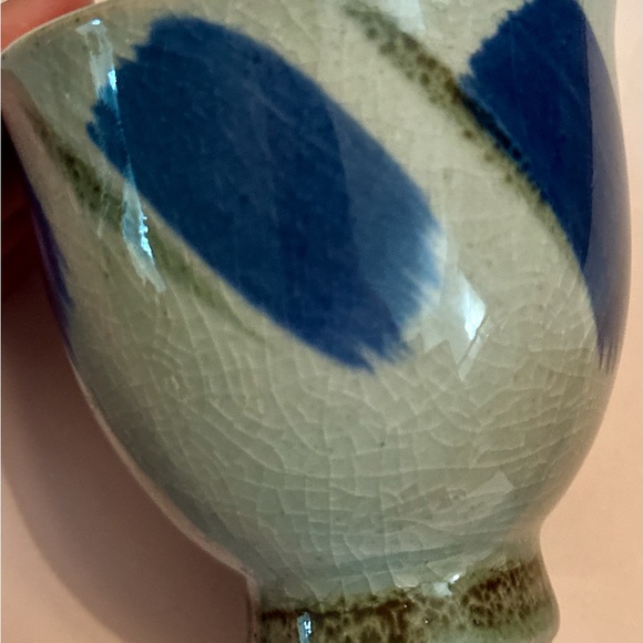 Japanese-Style Ceramic Cups Set of 2 – Unique Gray, Pink & Blue Hand-Painted - Picture 13 of 16